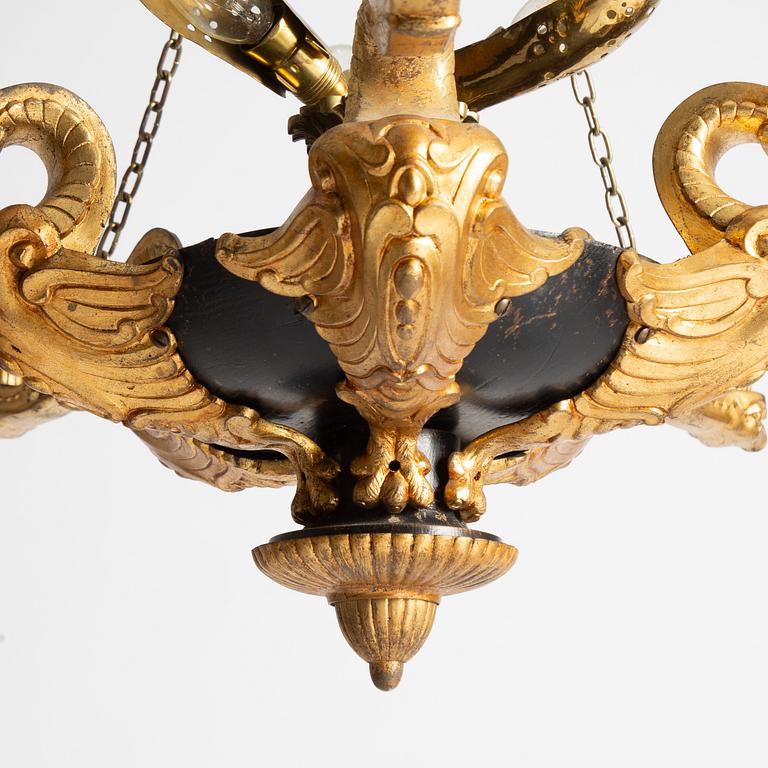 An Empire style chandelier, early 20th century.