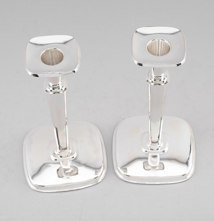 LJUSSTAKAR, 1 par, silver, Göthlin, Tesi, 1959.
