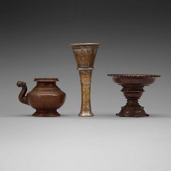 210. A group of three Hindu ritual objects, 18th Century.