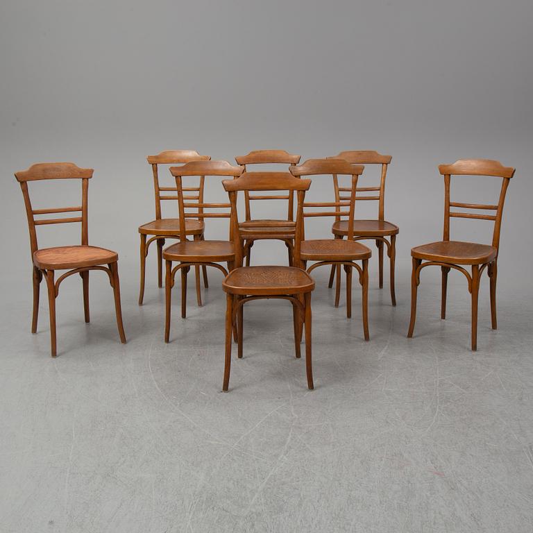 Eight early 20th Century chairs by Kohn, Vienna, Austria.