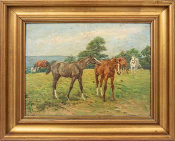 Carl Georg Arsenius, Horses in a landscape.