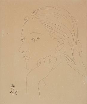 920. Tsuguharu Foujita, Young woman in profile (Tête de femme de profil).