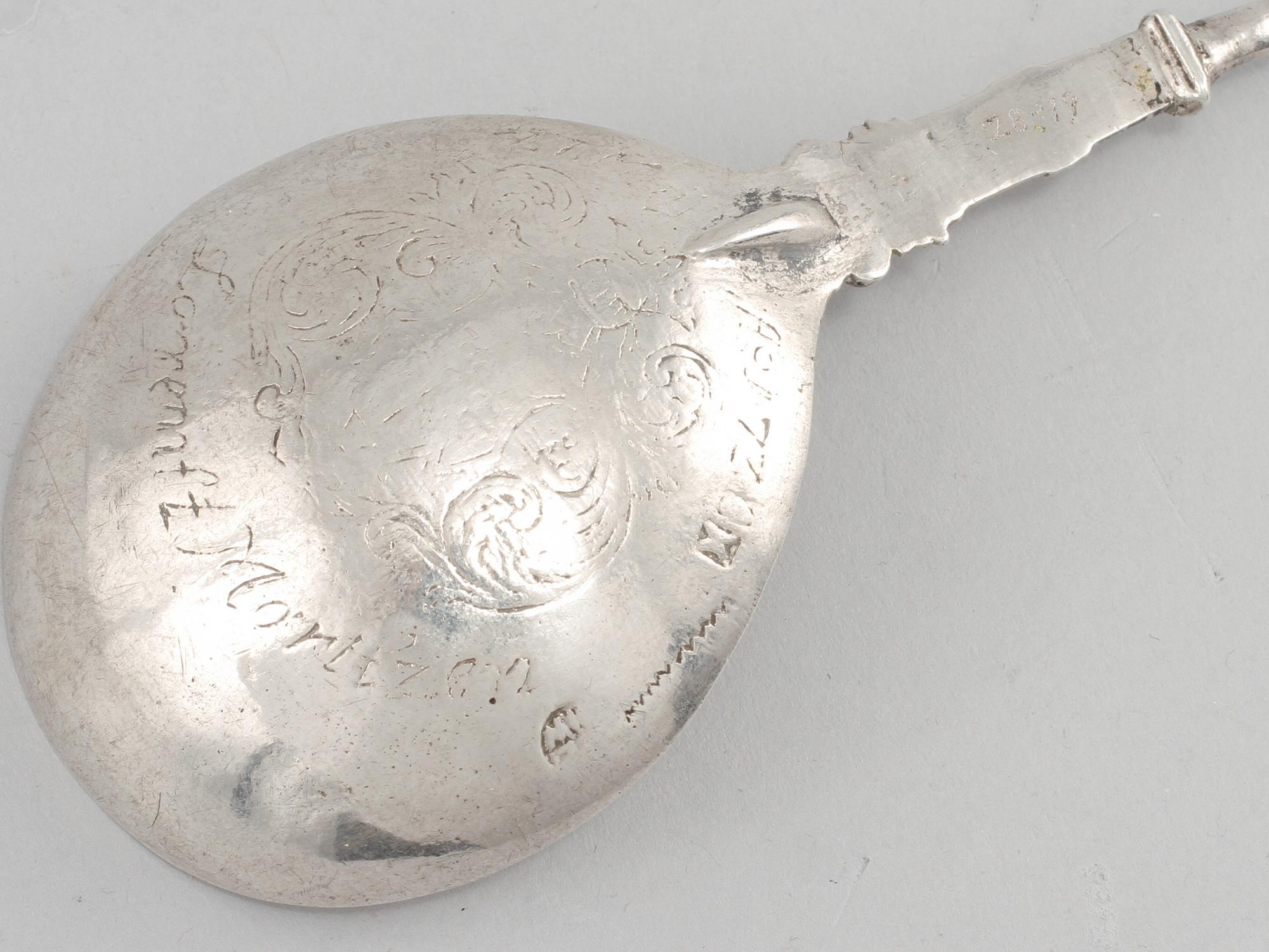 SUPSKED, silver, otydliga stämplar, 1700-tal, vikt 62 g.