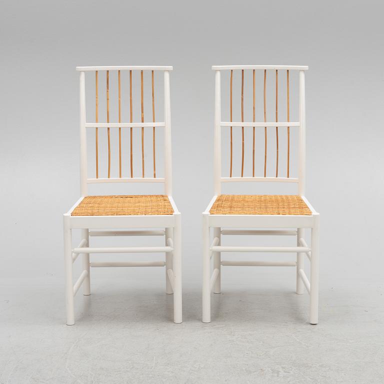 Josef Frank, a set of six dining chairs, model B 2025, Svenskt Tenn, Sweden.