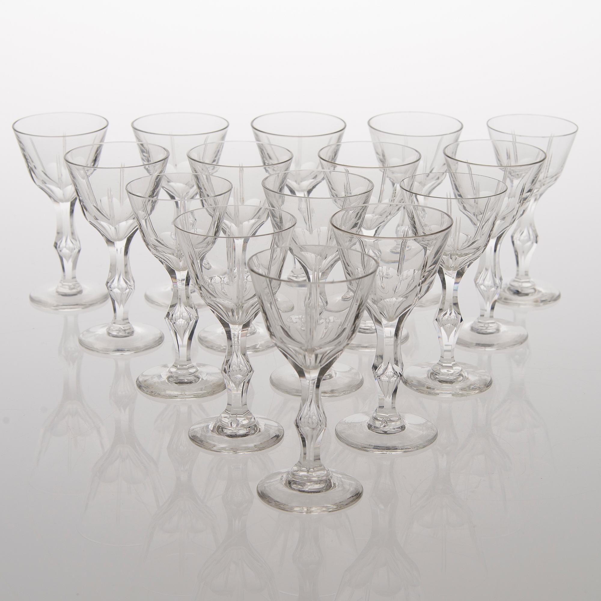 A 72-piece set of footed glassware from the first half of the 20th Century.