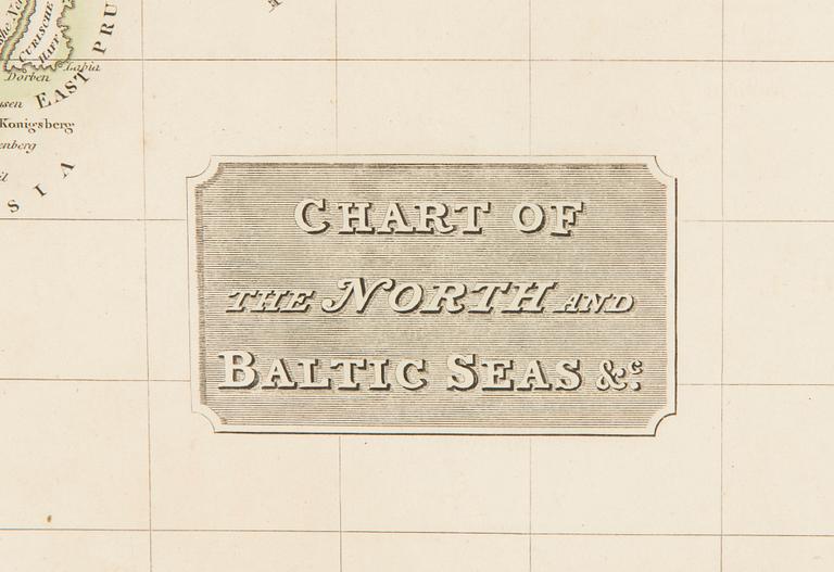 Map, Chart of the North and Baltic Seas, John Thomson, 1816. Edinburgh.