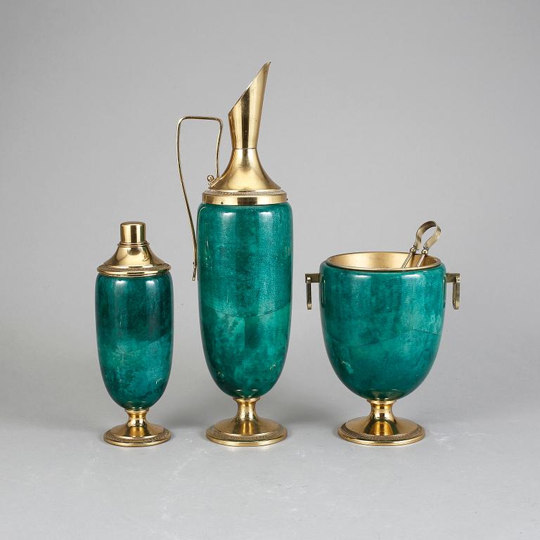 COCKTAILSET, 3 delar, Aldo Tura-stil, 1900-tal.