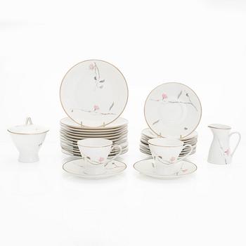 Rosenthal, A 26 piece "Japanese Quince Platinum" coffee service, 1950s.