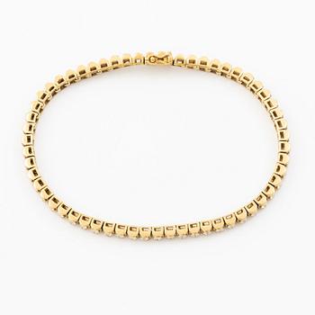 Tennis bracelet, 18K gold with round brilliant-cut diamonds, total weight approx. 1.75 ct.