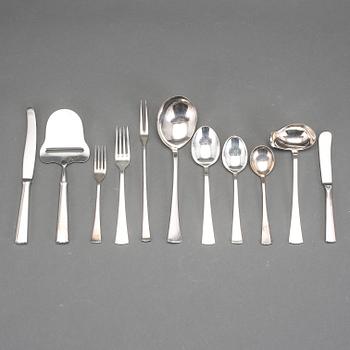 BESTICKUPPSÄTTNING, 58 delar, silver. Modell Diplomat, CG Hallberg Stockholm. Ca 1951-1974. Vikt ca 2 640 gram.