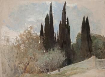 776. Helene Schjerfbeck, "Cypresser, Fiesole" (Cypresses, Fiesole).