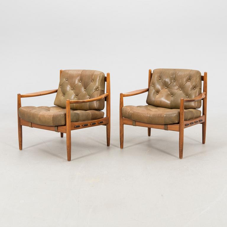 Ingemar Thillmark armchairs, a pair "Läckö" OPE furniture 1960s/70s.