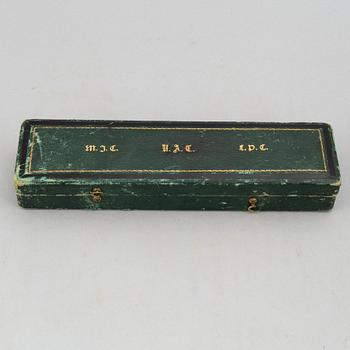 A Finnish silver cutery travel set, 19th century.