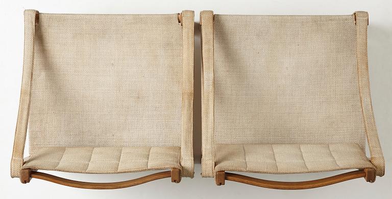 Reino Ruokolainen, a pair of "Takkatuoli/Fireplace chairs", a special commission for Villa Juhki, Haimi, Finland 1950's.