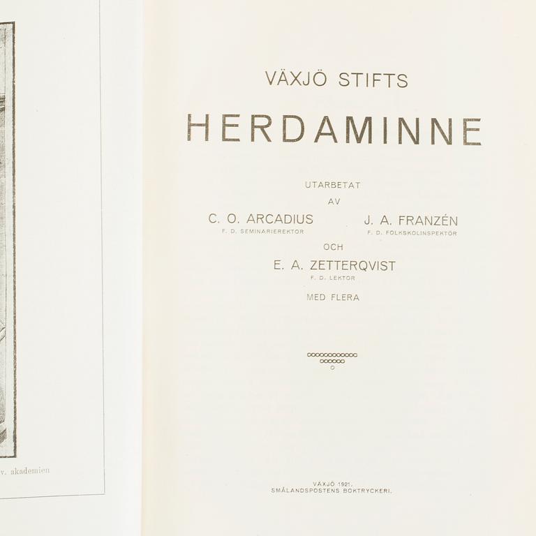 HERDAMINNEN, Växjö stift, 4 vol, Gotthard Virdestam, Växjö 192132. Karlstad stift, 5 vol, Anders Edestam, 1965-75.