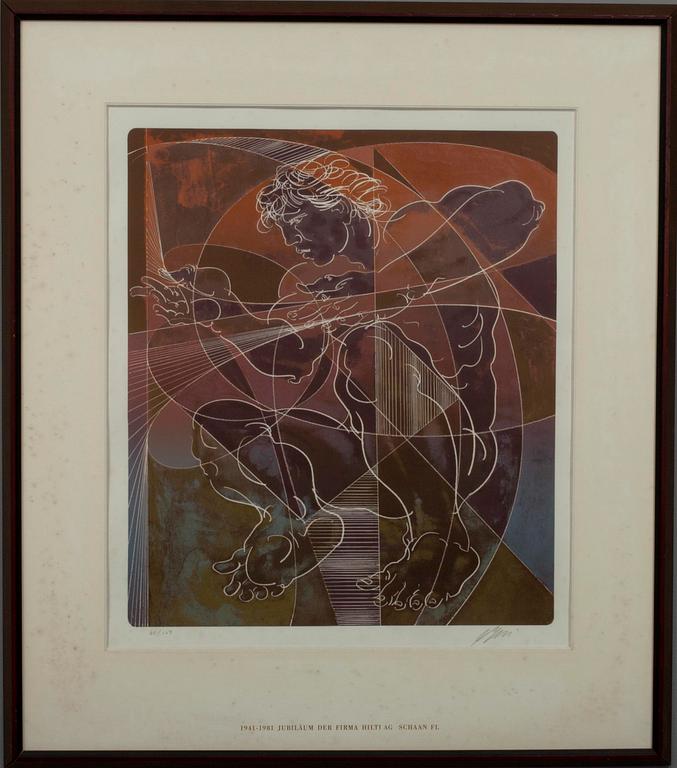 MARCO CECIONE, litografia, signeerattu ja numeroitu 60/150.