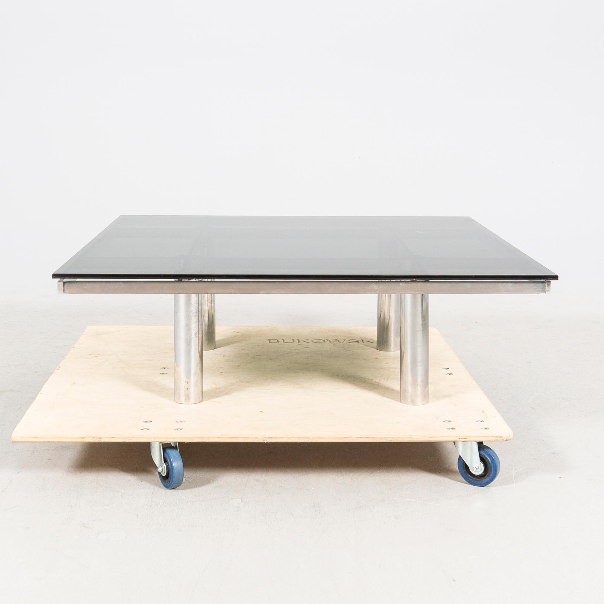 Tobia Scarpa, A late 1960s Knoll chrome and glass coffee table.