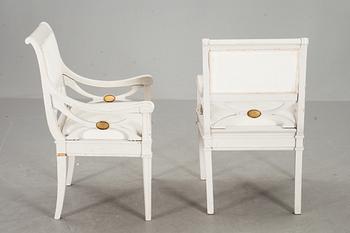 KARMSTOLAR, ett par, empirestil, 1900-talets första hälft.
