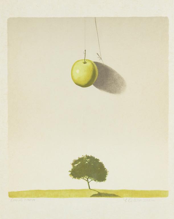 Yrjö Edelmann, lithograph in colours, signed EA.