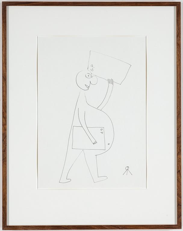 ROGER RISBERG, indian ink on paper, 2006, signed RR with monogram.
