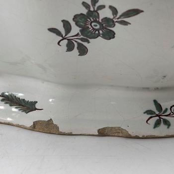 A faience lidded turrine, France, 18th/19th century.