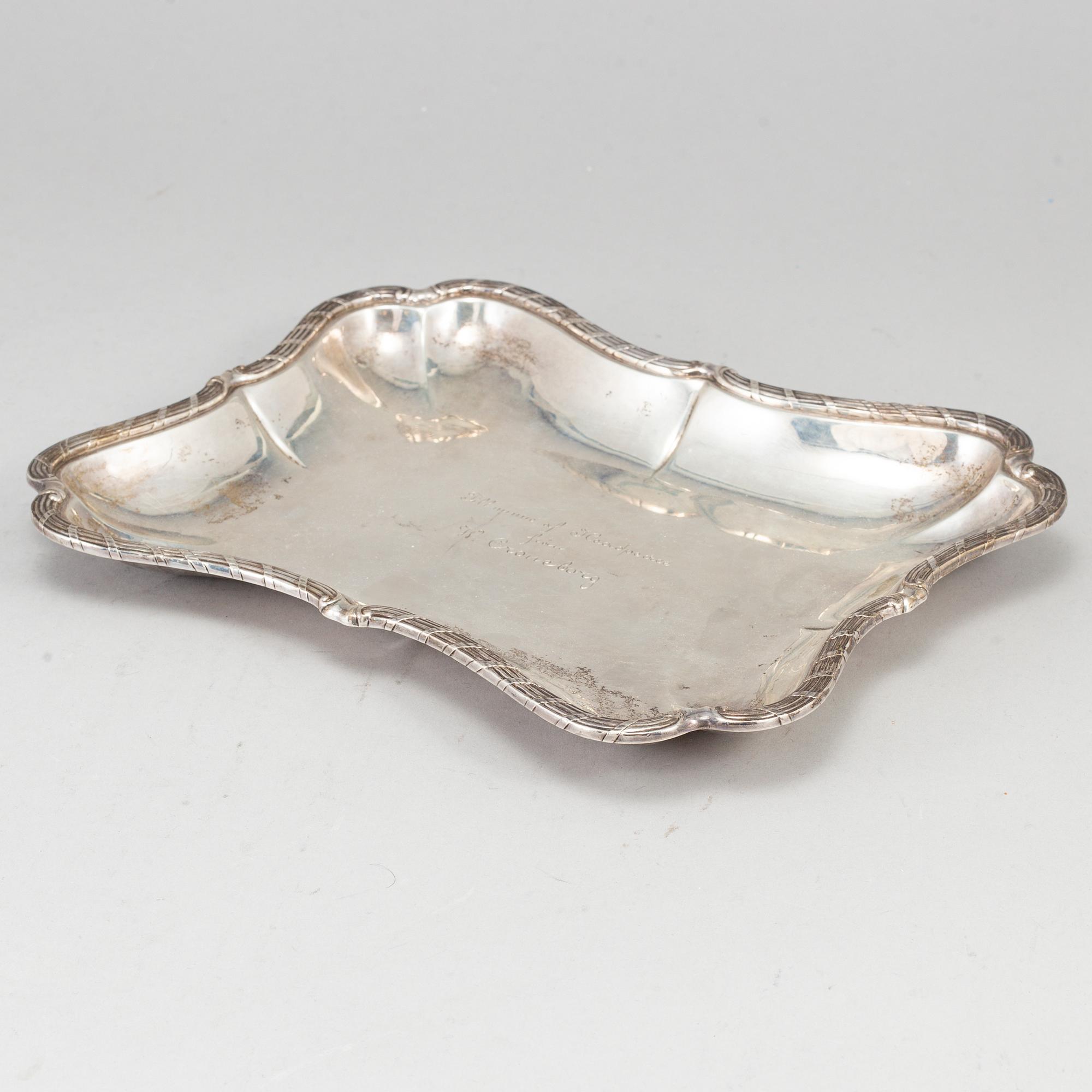 Bernt Erlandsson, skålfat/karott, sk kuddkarott, silver, Kristianstad 1907.