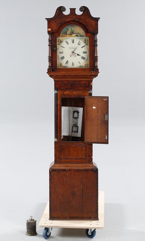 A english grandfather clock, 19th century.