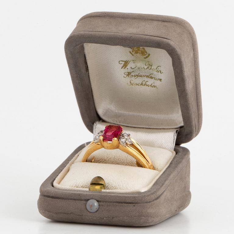 A W.A Bolin spinel and diamond ring.