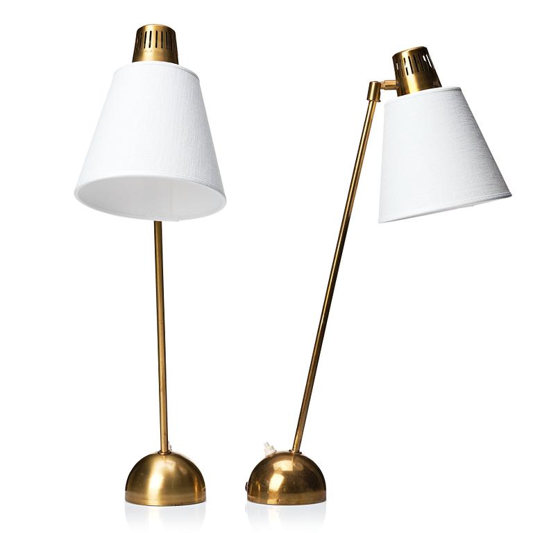 Hans Bergström, a pair of table lamps, model "712", ateljé Lyktan, Sweden 1950s.