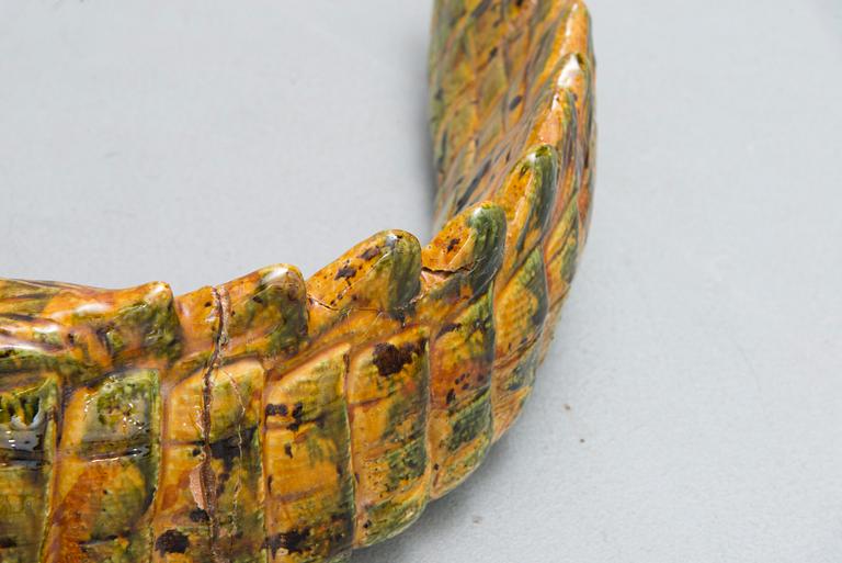 a ceramic crocodile sculpture from the second half of the 20th century.