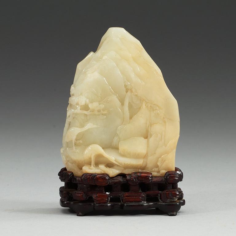 A Chinese nephrite rock carving.