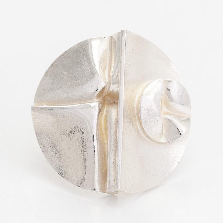Björn Weckström, a sterling silver brooch 'Vela' for Lapponia 1970.
