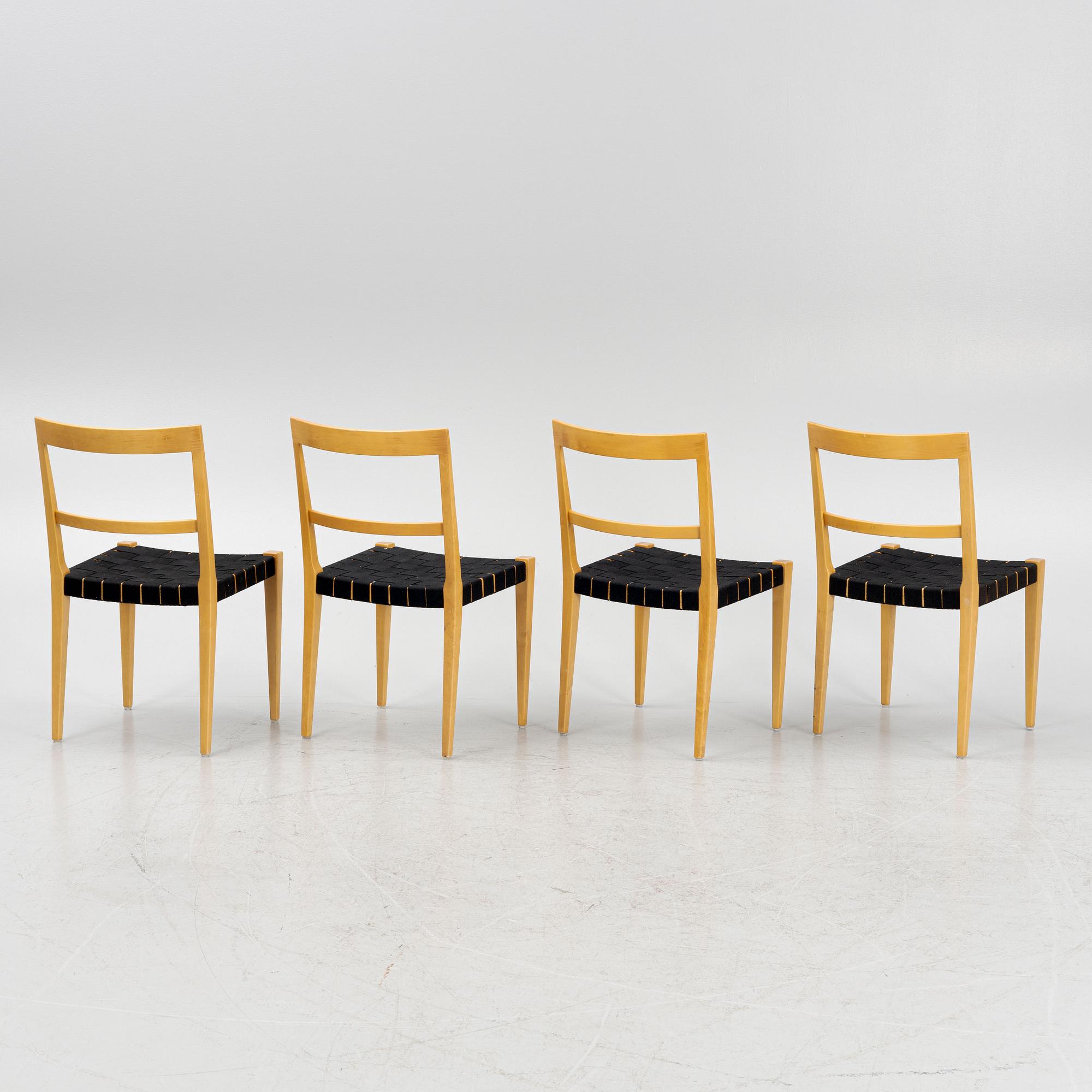 Bruno Mathsson, chairs, 4 pcs, "Mimat", Bruno Mathsson International, Värnamo, 1995-2001.