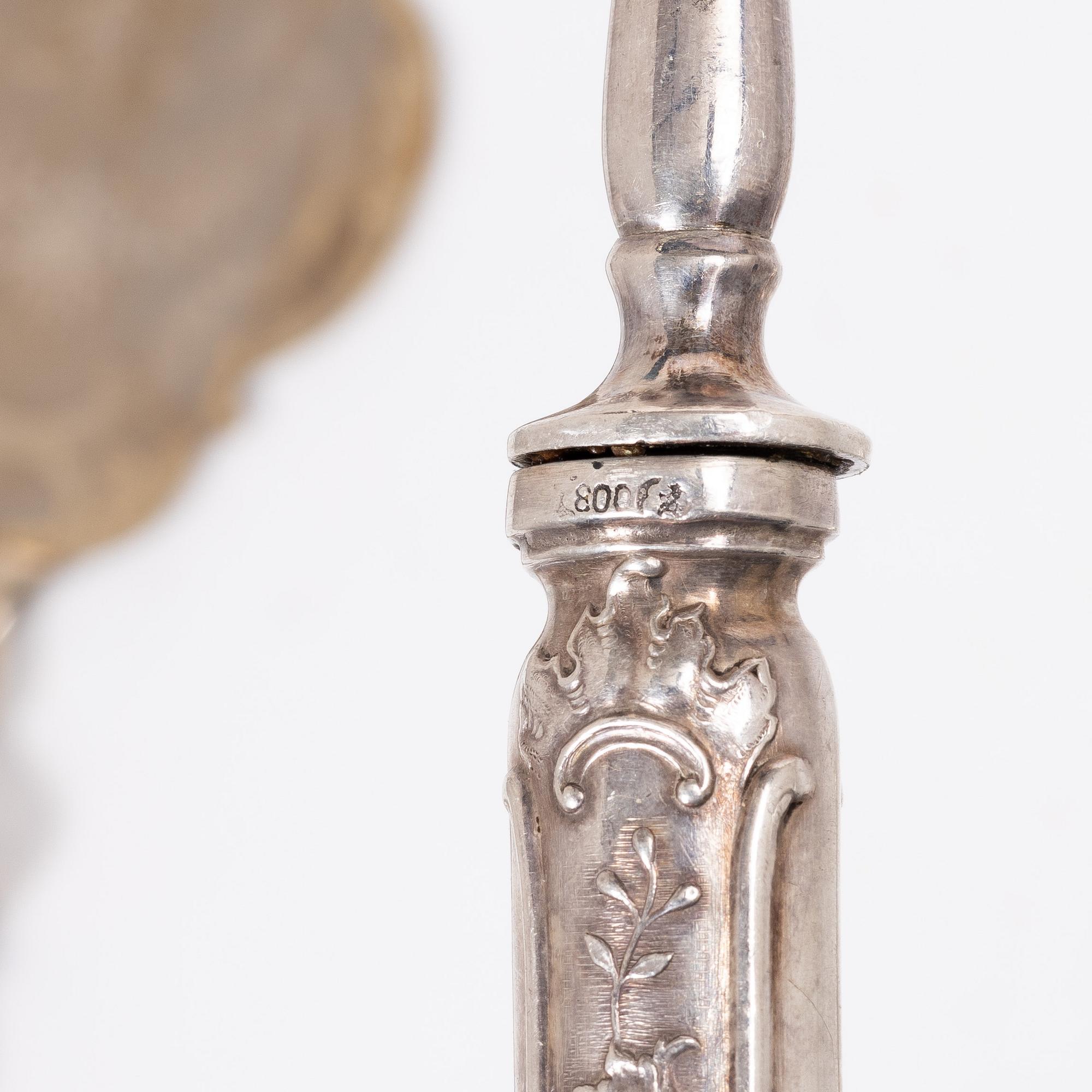 Fiskbestick samt fiskserveringsbestick, 23 delar, silver, Lemor, Tyskland, tidigt 1900-tal.