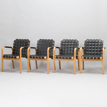 ALVAR AALTO, four late-20th-century '45' armchairs for Artek.
