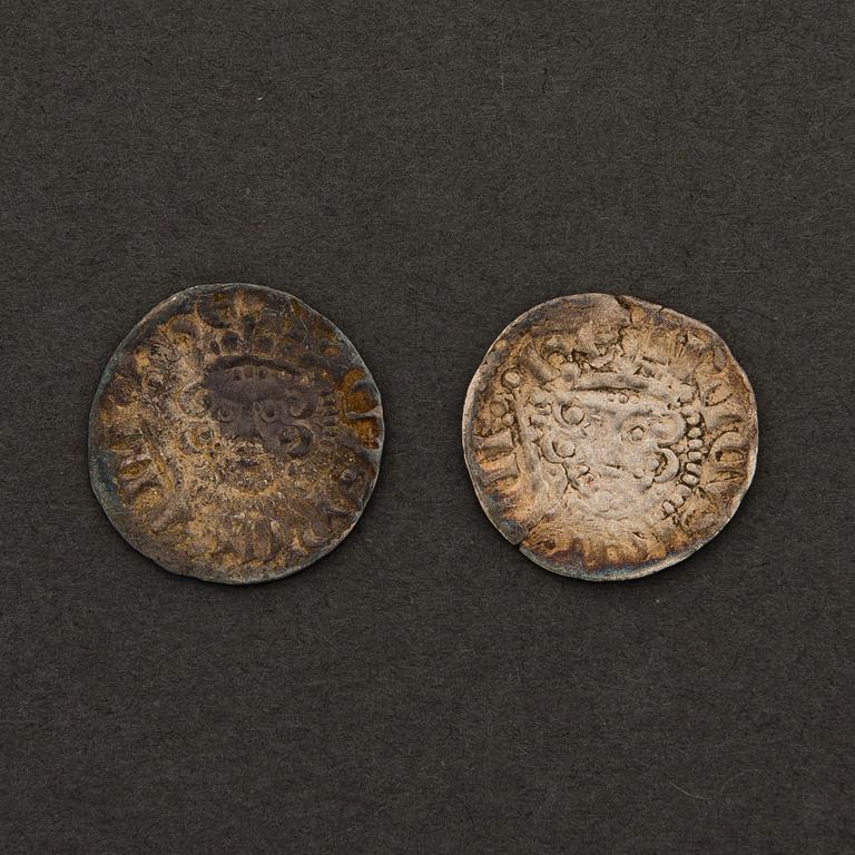 Two 13th Century British silver coins, London & Canterbury.