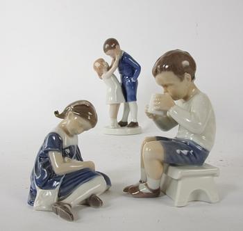 FIGURINER, 4 st, porslin, Bing & Gröndal, Danmark.