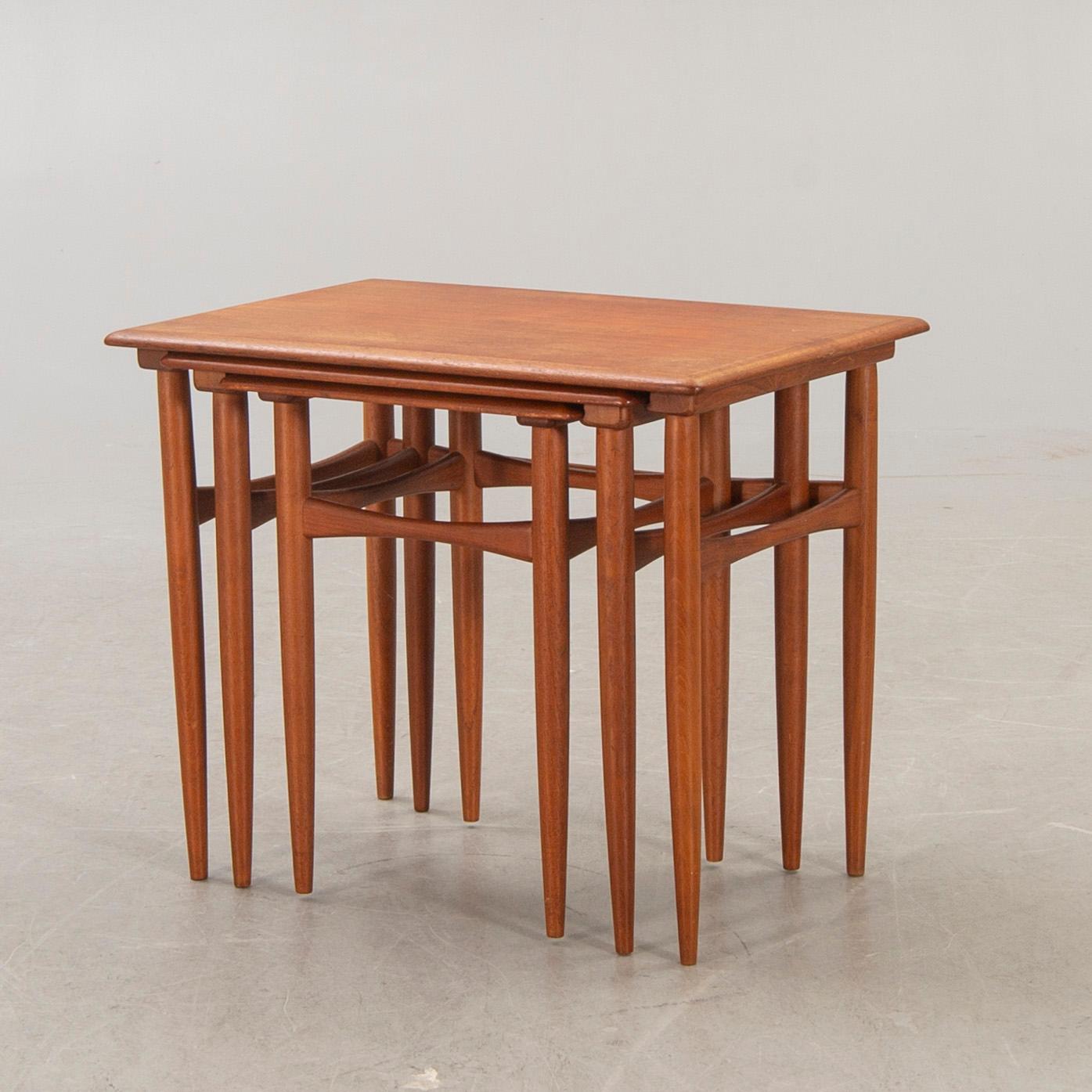 A Danish 1960s teak nesting table.