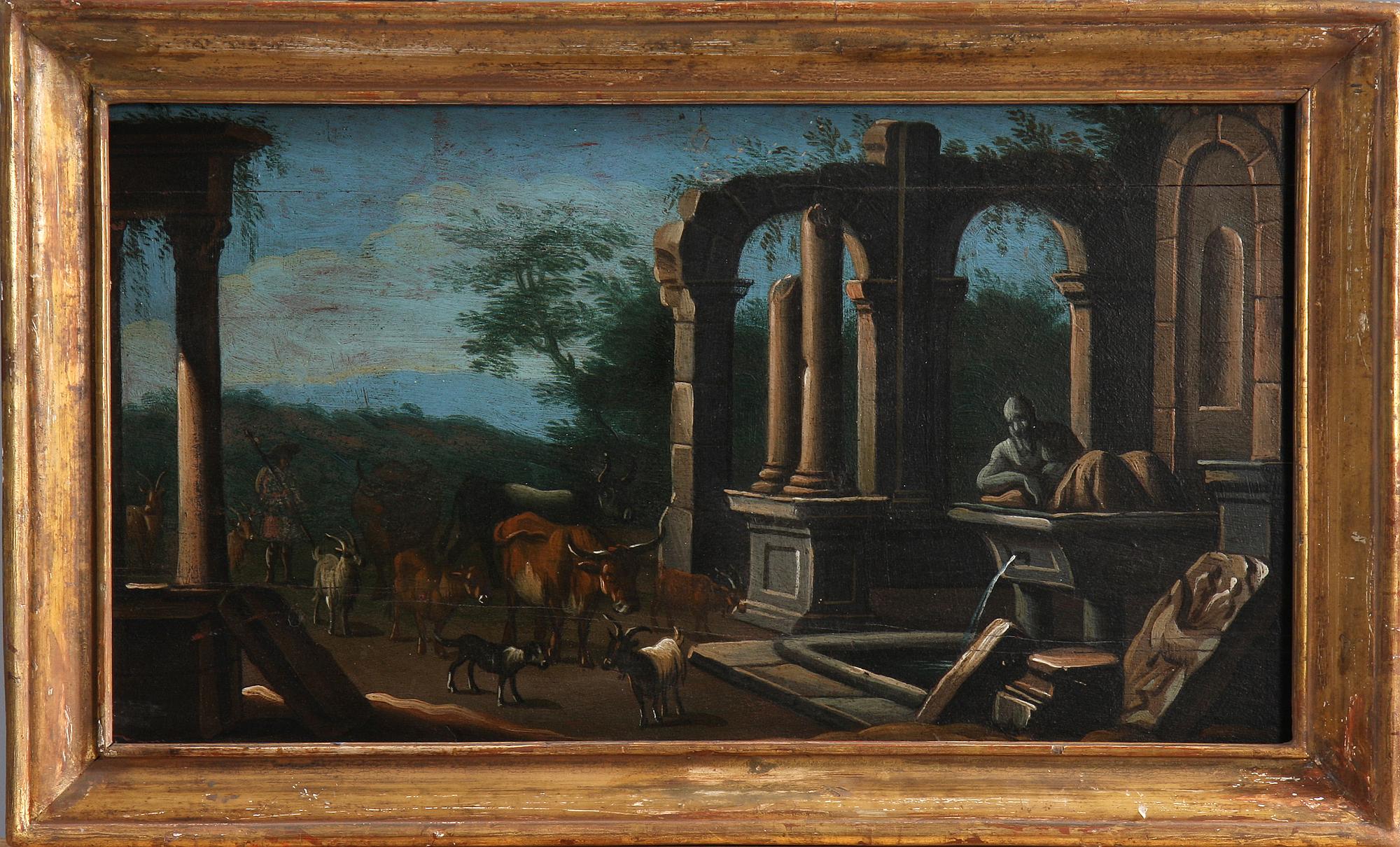 OKÄND KONSTNÄR, olja på pannå, 1700-tal.