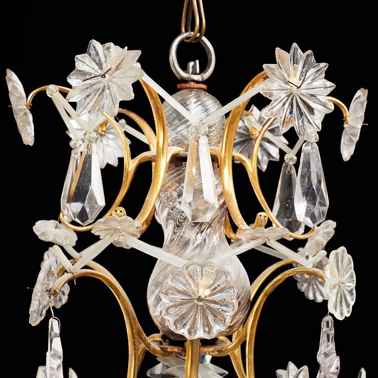 A Swedish Rococo 18th century six-light chandelier.