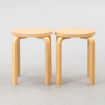 Alvar Aalto, two model 60 stools, ARtek, Finland, 2012.
