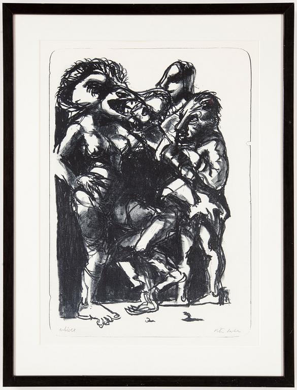 PETER DAHL, litografi, arkivex, signerad.