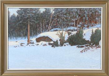 JOHAN JANSSON, olja på masonitpannå, sign.