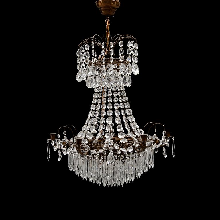 LJUSKRONA, empirestil, 1900-talets mitt. Höjd ca 65 cm.