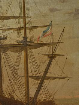 Claude Joseph Vernet, hans efterföljd, Hamnscen med båtar och figurer.