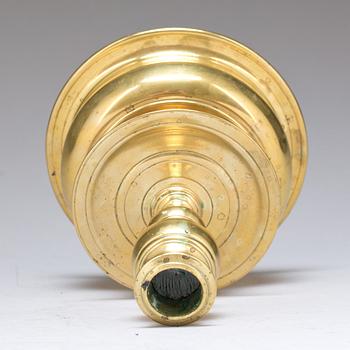 LJUSSTAKE, mässing. Barock, 1600-tal.