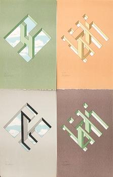 Oscar Reutersvärd,  litografier 8 st signerade och numrerade.