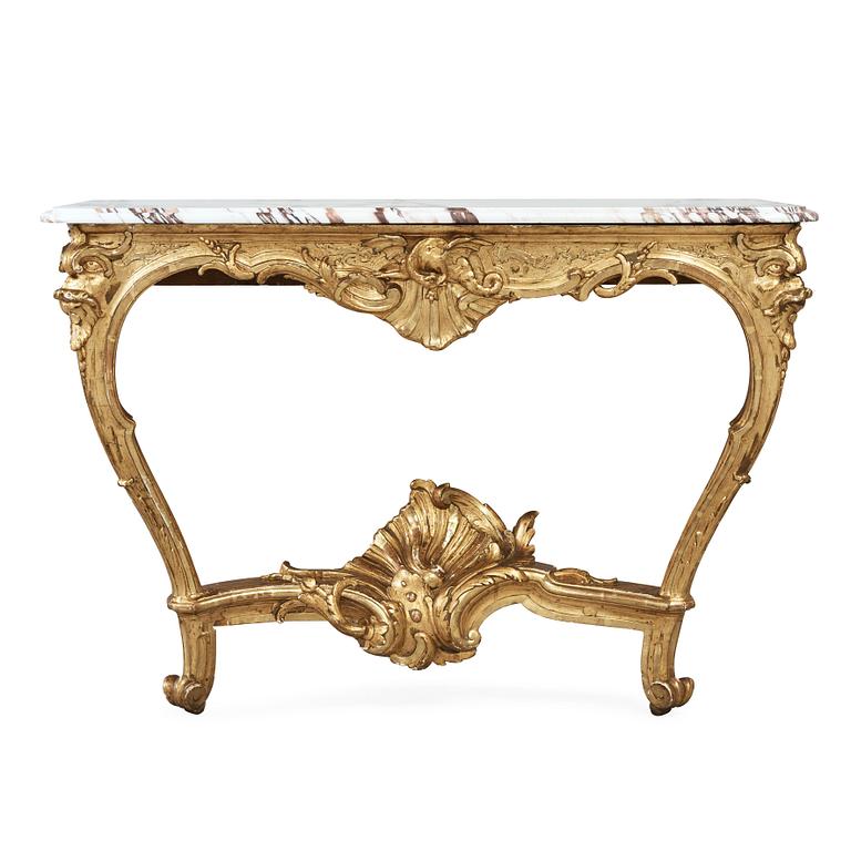 A Swedish Rococo 18th century console table.