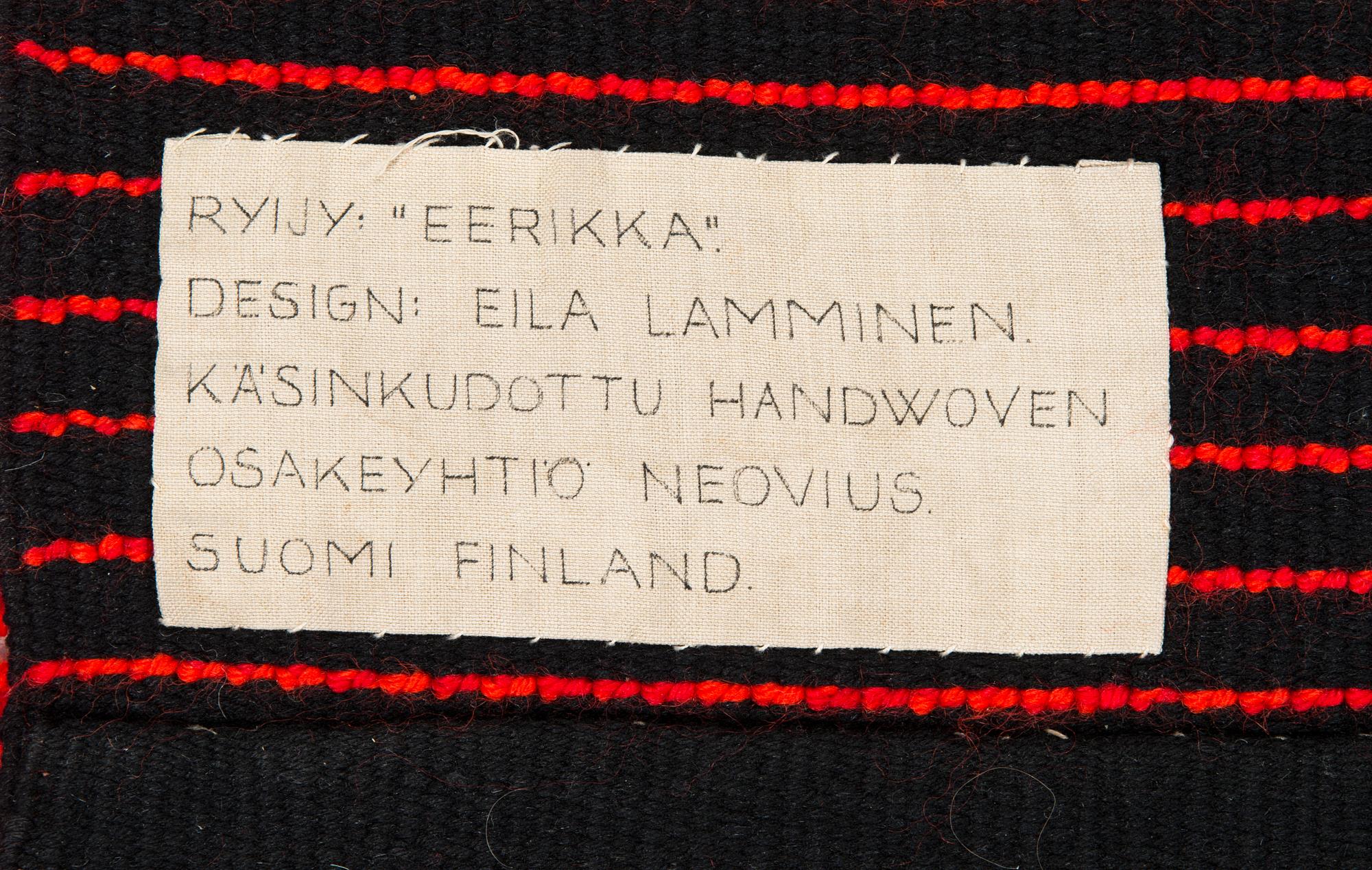 Eila Lamminen, ryamatta modell för Neovius. Ca 215 x 140 cm.