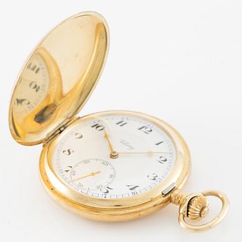 Pocket watch, 14K gold, Viking, hunter, 51.5 mm.